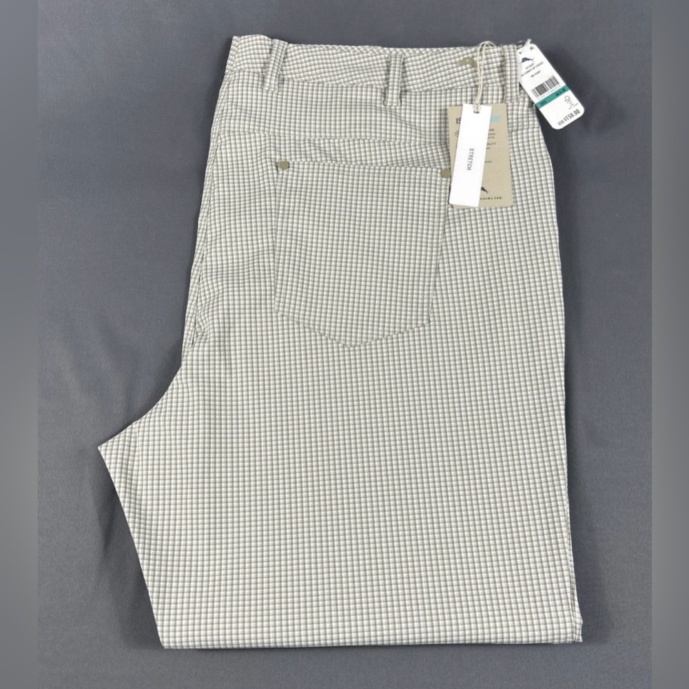 Tommy Bahama Golf Pants Ace Fairway Checks 46 x 30 Khaki Polyester Spandex